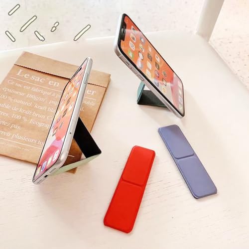 Rookii Cell Phone Finger Grip Strap Holder for Hand,Telescopic Phone Loops for Back of Phone Silicone Kickstand Cell Phone Strap Grip Holder for Most Mobile Phones (Pink) - color: pink