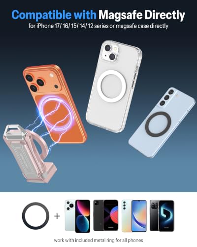 OMOTON TP02-Pro Magnetic Phone Holder for Vlogging, Content Creator Essentials with 1/4" Screw, Arca (7-Pink) - color: 7-Pink