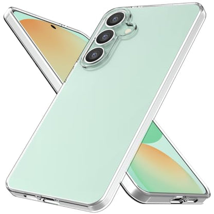 Silicone Clear for Samsung Galaxy S24 Fe Case,Thin with Comfort Grip | Soft Slim-Fit TPU Galaxy S24 Fe Phone Cover,Non-Slip,Shockproof Protection,Scrath-Resistant - size: s24 fe case