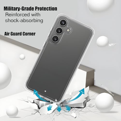 TENOC Phone Case for Samsung Galaxy S25, Clear Case Anti-Yellowing Protective Bumper Hard Back Cover - color: Clear Anti-Yellowing, size: S25