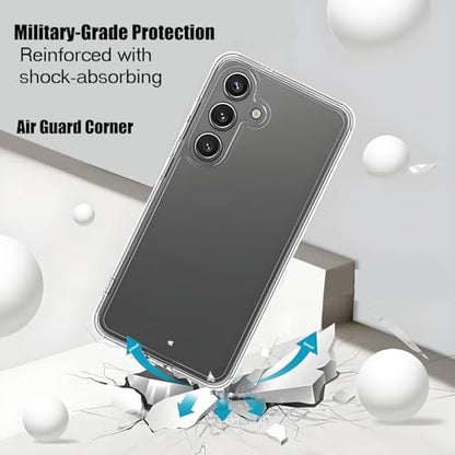 TENOC Phone Case for Samsung Galaxy S25, Clear Case Anti-Yellowing Protective Bumper Hard Back Cover - color: Clear Anti-Yellowing, size: S25