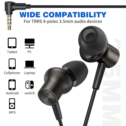 ASKUBSKU Wired Earbuds 3.5mm Headphones for Chromebook Laptop PC, Brown - color: Brown