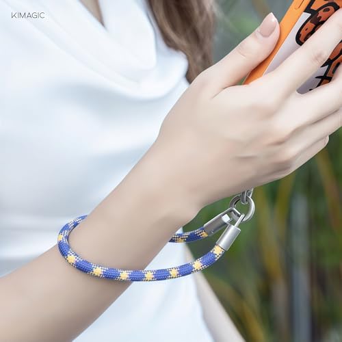 KIMAGIC Korean Dopamine Phone Wrist Strap - Handmade Thickened Phone Lanyard, Anti-Drop Hands-Free Charm - color: 11 Premium Titanium White