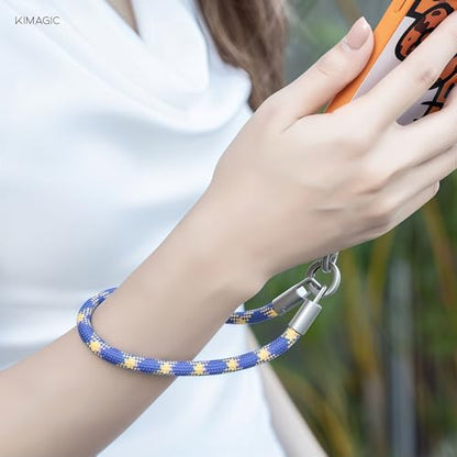 KIMAGIC Korean Dopamine Phone Wrist Strap - Handmade Thickened Phone Lanyard, Anti-Drop Hands-Free Charm - color: 11 Premium Titanium White