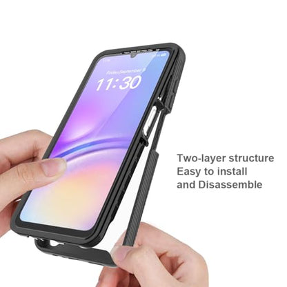 for Samsung Galaxy A07 / A06 Case with Screen Protector, Black