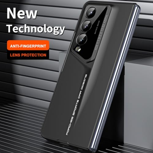 Smartphone Flip Cover for Samsung Galaxy Z Fold 4 Case with Built-in Screen Protector, Ultra Slim, Shockproof, Anti-Scratches, Hard PC Protective Phone Case for Galaxy Z Fold 4(Black) - color: Black