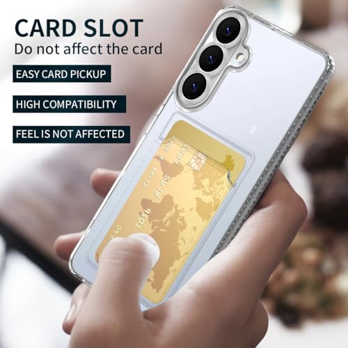 Lunivop Compatible with Samsung Galaxy S26 Case Clear Wallet Card Holder TPU Slim Soft Shockproof Anti-Yellowing Anti-Scratch Transparent Phone Case (for S26 6.3 '' Clear) - size: for Samsung Galaxy S26