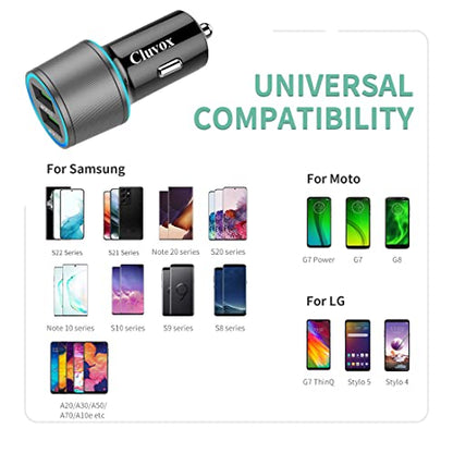 36W Rapid USB Car Charger for Samsung Galaxy S26/S25 Plus/Ultra/A57/A56/A37 - color: Dark Grey, size: 3.3ft cable