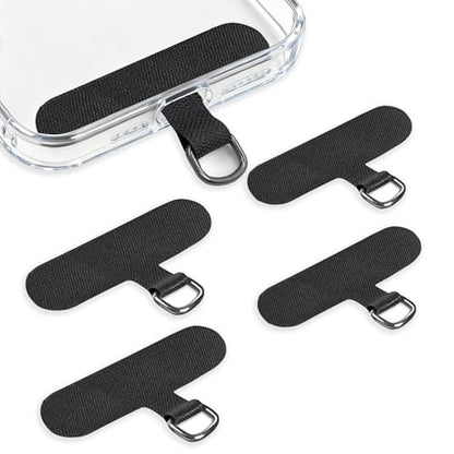 Fannoday Phone Tether Tab, 4 Pcs Universal Phone Lanyard Tab Used with Crossbody Strap, for Cell Phone Cases - color: Black