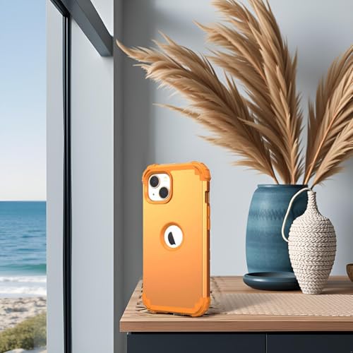 IDweel for iPhone 15 Case with Screen Protector,Luxury 3 in 1 Shockproof Slim Fit Hybrid Heavy Duty Protection Glitter Hard PC Cover Soft Silicone Bumper Full Body Case,Sundial Yellow - color: Sundial Yellow