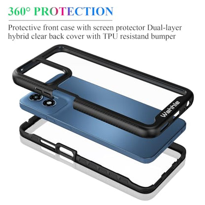Compatible with Moto G 5G 2024 Case, Built in Screen Protector Full Body Shockproof Slim Fit Bumper Protective Phone Cover for Men Women-Black - size: Moto G 5G 2024 Case