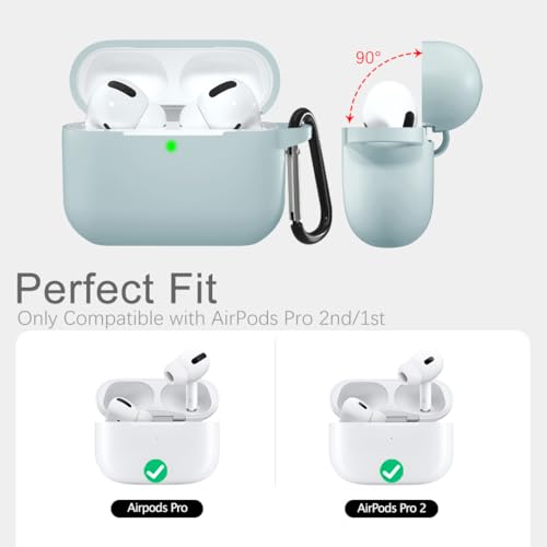 Lerobo for AirPods Pro 2 Case with Keychain, Turquoise - color: Turquoise