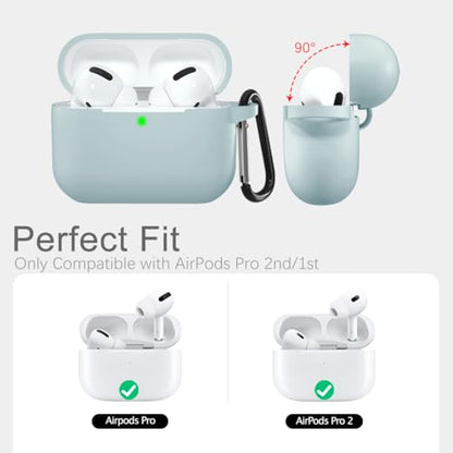 Lerobo for AirPods Pro 2 Case with Keychain, Turquoise - color: Turquoise