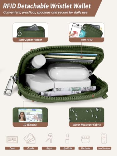 Clip and Go Strap for Phone with Wallet Crossbody Lanyard Green - color: 1 Green