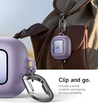 SURITCH for Beats Powerbeats Pro 2 Case Cover, Magnetic Locking Cases for Beats Powerbeats Pro 2 2025, Shockproof Bumper Protective Covers with Carabiner & Keyring & Cleaner Kit, Purple - color: Purple