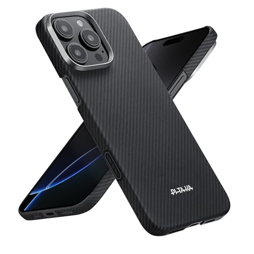 pitaka for iPhone 16 Pro Max Case 6.9 Inch, Compatible with MagSafe, Thin & Light Case iPhone 16 Pro Max with a Caseless Feel, 600D Aramid Fiber Woven [Ultra Slim-Black/Grey (Twill)] - color: Black/Grey (Twill), size: For iPhone 16 Pro Max, 6.9"