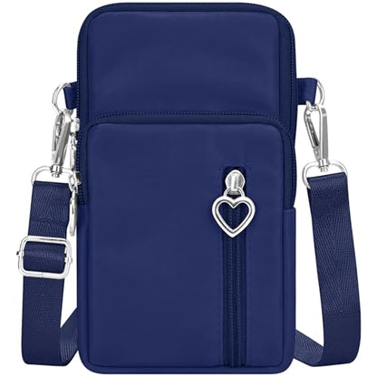 YINHEXI Small Crossbody Bags for Women Trendy, Mini Triple Compartment Cell Phone Crossbody Wallet Purses - color: Dark Blue-2