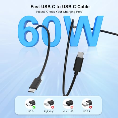iPhone 17 16 15 Charger Fast Charging 10FT, 20W USB C Charger Block & Cable - color: Black