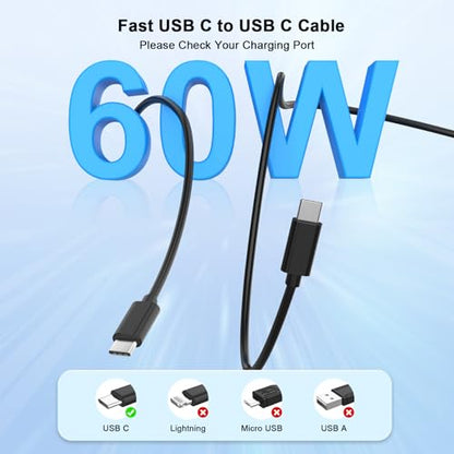 iPhone 17 16 15 Charger Fast Charging 10FT, 20W USB C Charger Block & Cable - color: Black