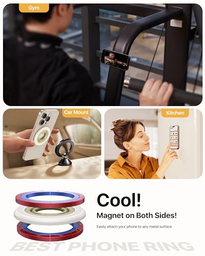 andobil 2026 3rd Gen Stability Magnetic Phone Ring Grip for MagSafe, White - color: Cream White