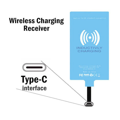 Wireless Charging Receiver for Samsung Galaxy A12 A22 A32 A42 A52 A72 4G 5G External Type-c Adapter with Stand Folding Charger