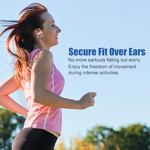 Joysico Wired Over Ear Earbuds Headphones with Mic and Volume Control Pink