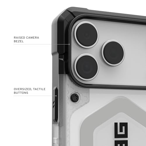 URBAN ARMOR GEAR UAG Designed for iPhone 17 Pro Max Case Pathfinder Clear - Compatible with MagSafe Military Grade Protective Cover, Ice/Silver - color: Pathfinder Clear - Ice/Silver