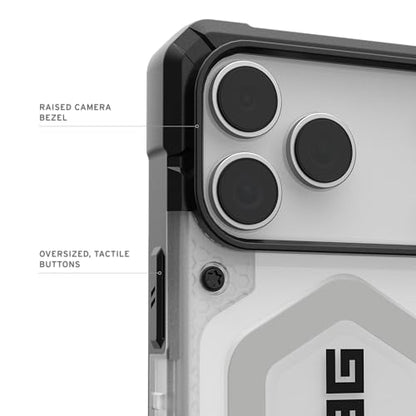 URBAN ARMOR GEAR UAG Designed for iPhone 17 Pro Max Case Pathfinder Clear - Compatible with MagSafe Military Grade Protective Cover, Ice/Silver - color: Pathfinder Clear - Ice/Silver