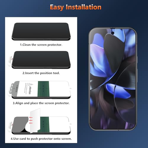 28 ° Matte Privacy TPU Screen Protector for Google Pixel 9 Pro - size: Pixel 9 Pro