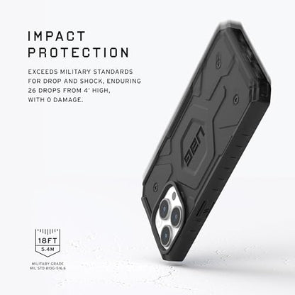 URBAN ARMOR GEAR UAG Case [Update Ver] Compatible with iPhone 15 Pro Case 6.1" Pathfinder Black Built-in Magnet Compatible with MagSafe Charging Rugged Military Grade Dropproof Protective Cover - color: Black