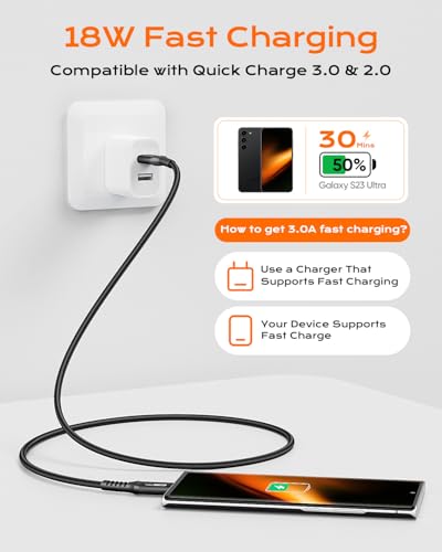 10Gbps Android Auto USB Cable, 4FT USB 3.1 Gen 2 Data Transfer & 3A Fast Charge USB A to USB C CarPlay Cable Braided Cord for iPhone 17/16/15, Galaxy S26/S25, SSD, Xbox/PS5, Tablet, Camera and More - size: 4FT