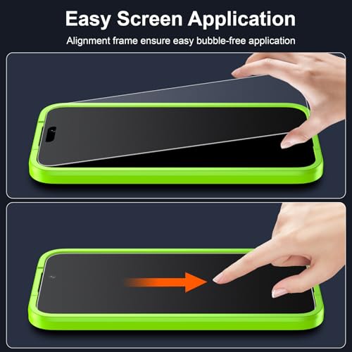 Esanik 3-Pack for iPhone 17/16 Pro Matte Glass Screen Protector - Anti-Glare, Anti-Fingerprint, Anti-Reflection, 9H Hardness, Smooth Touch, Easy Installation Frame Included