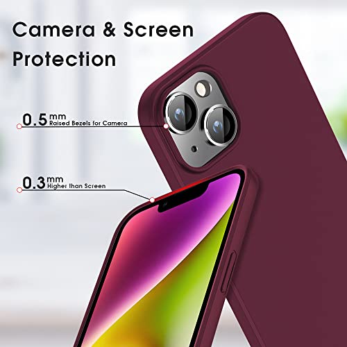 X-level Compatible iPhone 14 Case Slim Fit Ultra-Thin [Guardian Series] Soft TPU Matte Finish Coating Phone Cases Lightweight Anti-Scratch Back Cover Grip 6.1" (2022)-Wine red - color: Winered, size: iPhone 14