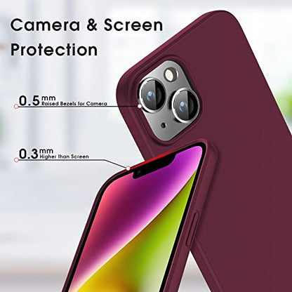 X-level Compatible iPhone 14 Case Slim Fit Ultra-Thin [Guardian Series] Soft TPU Matte Finish Coating Phone Cases Lightweight Anti-Scratch Back Cover Grip 6.1" (2022)-Wine red - color: Winered, size: iPhone 14