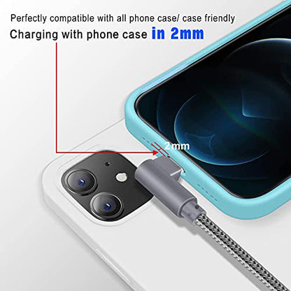 APFEN 3Pack 6FT 90 Degree iPhone Charging Cable for iPhone 14 - size: 6FT