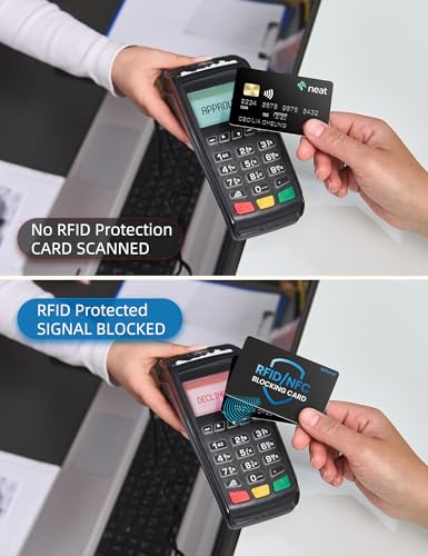 WHonor RFID Blocking Card 6 Pack, Anti-Theft Debit & Credit Card Protector | Contactless NFC Blocker, Slim Security Card, Wallet Shield & Purse Protection, Premium PVC, Waterproof & Scratch-Resistant