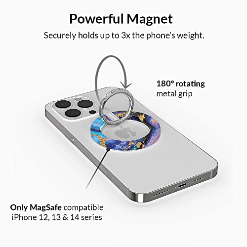 VELVET CAVIAR Compatible with MagSafe Phone Grip - Magnetic Ring Holder with Adjustable Stand - Removable MagSafe Accessories for iPhone 16, 15, 14, 13, 12 (Galaxy Glitter) - color: Galaxy Glitter