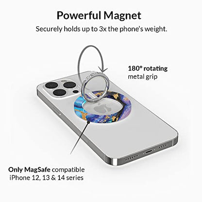 VELVET CAVIAR Compatible with MagSafe Phone Grip - Magnetic Ring Holder with Adjustable Stand - Removable MagSafe Accessories for iPhone 16, 15, 14, 13, 12 (Galaxy Glitter) - color: Galaxy Glitter