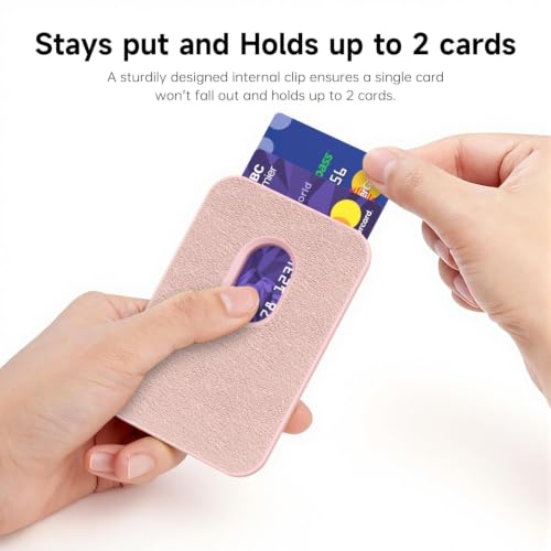 LoeoeL Magnetic Phone Wallet Compatible with Magsafe Wallet, Silicone ID Credit Card Holder Wallets for Back of Phone Pocket, Slim Thin Pouch Sleeve Wallets for iPhone Samsung, Light Pink - color: Pink