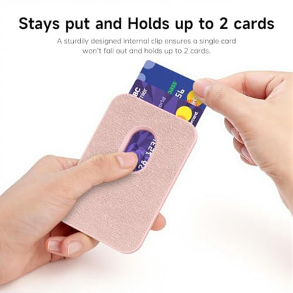 LoeoeL Magnetic Phone Wallet Compatible with Magsafe Wallet, Silicone ID Credit Card Holder Wallets for Back of Phone Pocket, Slim Thin Pouch Sleeve Wallets for iPhone Samsung, Light Pink - color: Pink