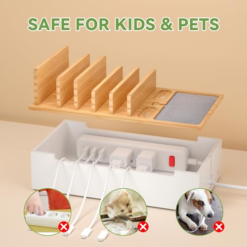 Pezin Hulin Multi Devices Charging Station - Natural +White - color: Natural+White