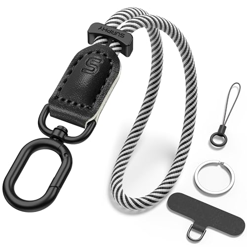 SURPHY Phone Wrist Strap, Keychain Wristlet, Phone Lanyard with Tether Tab - color: Black