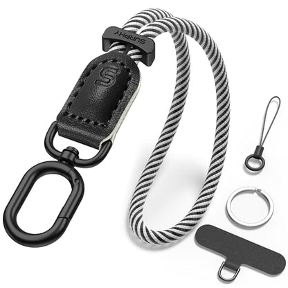 SURPHY Phone Wrist Strap, Keychain Wristlet, Phone Lanyard with Tether Tab - color: Black