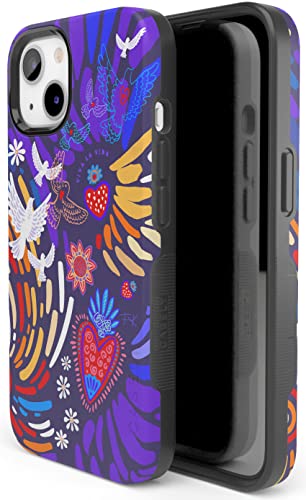 Casely iPhone 15 Plus Case | Viva La Vida | Frida Kahlo Collage | Bold Protective Design | Compatible with MagSafe - color: Frida Kahlo | Viva La Vida | Floral Collage