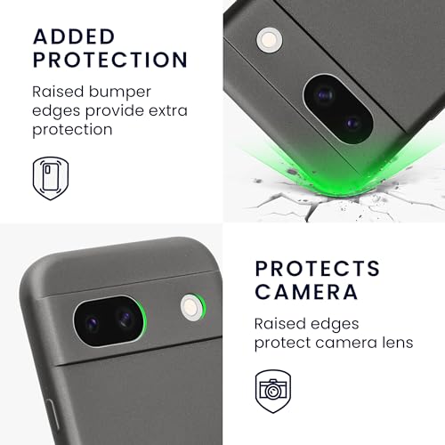 kwmobile Case Compatible with Google Pixel 8a Case -Soft TPU Back Phone Cover - with Metallic Look - Metallic Grey - color: Metallic Grey