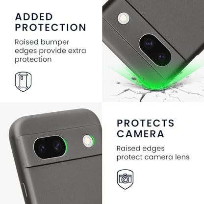 kwmobile Case Compatible with Google Pixel 8a Case -Soft TPU Back Phone Cover - with Metallic Look - Metallic Grey - color: Metallic Grey