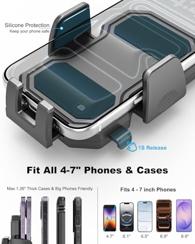 Stroller Phone Holder, [Secure Strap Protection] Phone Clamp Mount