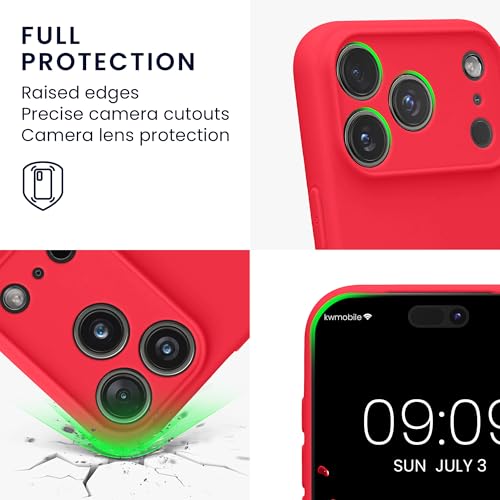 kwmobile Case Compatible with Apple iPhone 17 Pro Case - Protective Slim TPU Phone Cover - Soft Matte Finish - Neon Pink - color: neon pink, size: iPhone 17 Pro