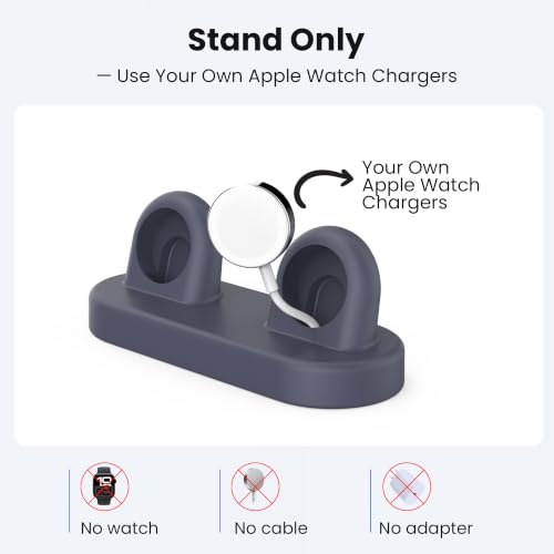 Delidigi for Dual Apple Watch Charger Stand, Charging Cable Not Included - color: Midnight Blue, Charger Not Included!