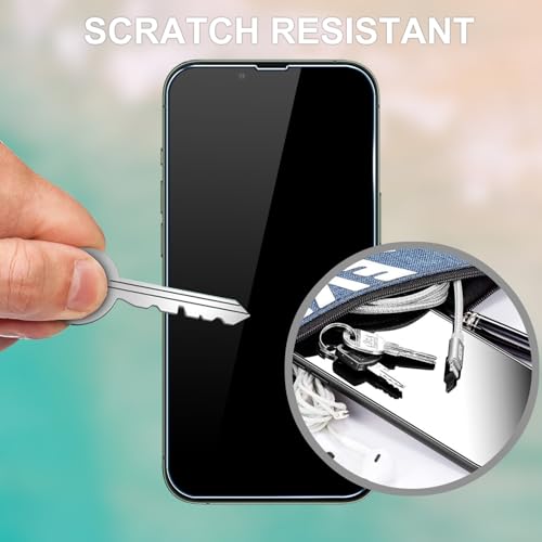 TENOC Screen Protector for iPhone 13 & iPhone 13 Pro & iPhone 14 & iPhone 16e & iPhone 17e, 5-Pack Clear 9H Tempered Glass Film Cover Sensor Protection Case Friendly for 6.1 inch